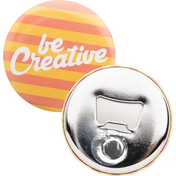 Otvírák Reklamní MagBadge Bottle placka s otvírákem na láhve, stříbrná