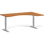 B2B Partner Ergonomický výškově nastavitelný stůl, 180x120 cm, 1 motor, L/P, šedá podnož, třešeň