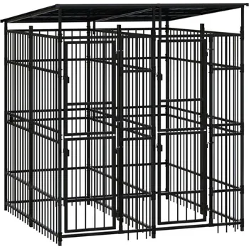 klec pro psa vidaXL Venkovní psí kotec se střechou ocel 3,69 m² [3097947]