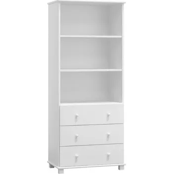 police Knihovna TRAST 8, masiv borovice, moření: bílá + vyzvednutí ZDARMA