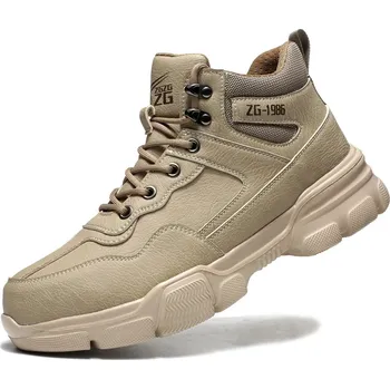 Pánská zimní obuv Pánské teplé pracovní boty Velikost: 43, Barva (Varianta): Béžová