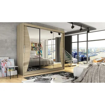 Šatní skříň Šatní skříň ANDE IV, dub sonoma/zrcadlo +možnost VÝNOSU + vyzvednutí ZDARMA