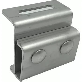 Nerezový držák krátký pro solární systémy - falcované krytiny Cihlově červená 8004