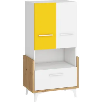 police Regál LEPON 65N, dub artisan/bílá/žlutá, 5 let záruka + vyzvednutí ZDARMA