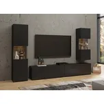 UDREN obývací stěna, černá/dub wotan + vyzvednutí ZDARMA