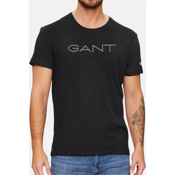 Pánské tričko Pánské černé triko Gant - Velikost XL, Barva Černá 55855 2323166T