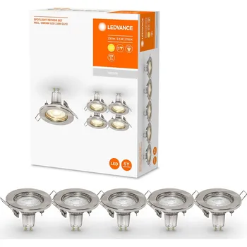 Lampička LEDVANCE LED bodovka GU10 Recessed 5ks nikl kartáčovaný nikl 5 x 2,6 W GU10 LED - Doprava zdarma