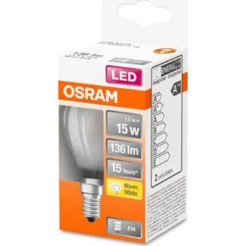 Lampička OSRAM Classic P LED žárovka E14 1,5W 2 700K matná