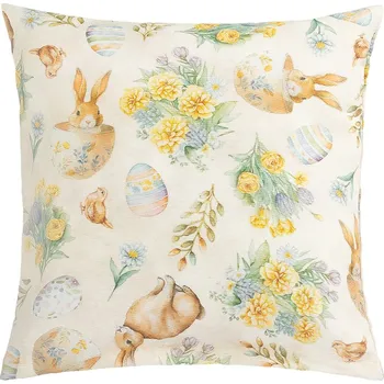 Dekorativní polštářek Bellatex Polštářek EMA - Velikonoce Béžová,Žlutá