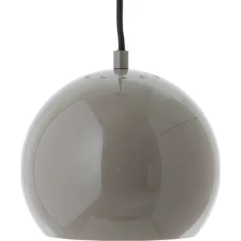 Závěsné svítidlo FRANDSEN Koule, lesklá šedá, Ø 18 cm - Stříška - Ø 10 cm, výška 2 cm šedá lesklá 1 x 40 W - Doprava zdarma