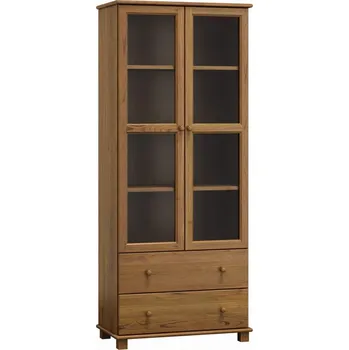 police Vitrína SAPITWA 2, masiv borovice, moření: dub + vyzvednutí ZDARMA