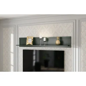 Obývací stěna JEJUDO závěsná police, zelená/dub lefkas + vyzvednutí ZDARMA