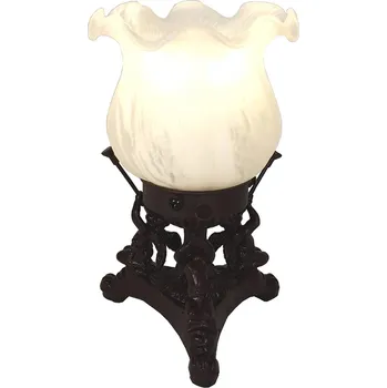 Lampička Clayre&Eef Stolní lampa 5LL-6101 ve stylu Tiffany hnědá, bílá 1 x 25 W - Doprava zdarma