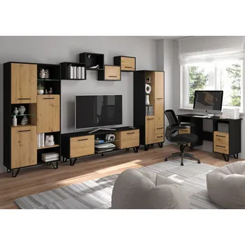 Dětský pokoj Studentský pokoj PRUDHOE 2, černá/dub artisan, 5 let záruka + vyzvednutí ZDARMA