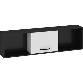 police Závěsná skříňka PRUDHOE 1D, černá/bílý lesk, 5 let záruka + vyzvednutí ZDARMA