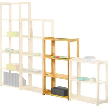 police Regál CHARBON - 4 police, masiv borovice + vyzvednutí ZDARMA