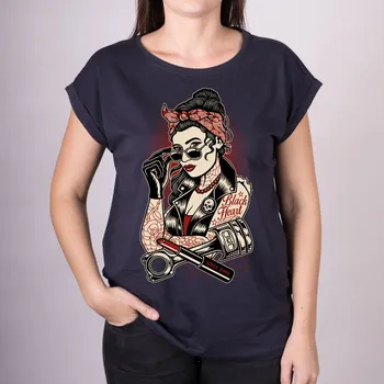 Dámské tričko Dámské Triko BLACK HEART DOLLY EXT Barva: Modrá, Velikost: L