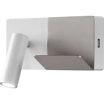 Lampička LEDS-C4 E-Lamp Mini LED nástěnné světlo bílá/šedá - Ø spotu 3 cm; odkládací plocha - výška 9 cm, šířka 9 cm bílá, šedá LED 2,1 celkem - Doprava zdarma