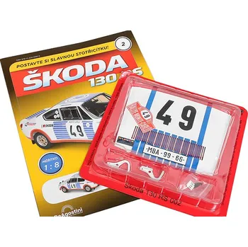 autíčko DeAgostini Škoda 130 RS 1:8 - časopis #2 se stavebnicí Škoda 130 RS - stavebnice DeAgostini
