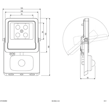 Lampička EVN Panthera venkovní spot senzor IP44 10W 4&nbsp;000&nbsp;K - hloubka osvětlovací hlavy 5,6 cm; délka připojovacího kabelu 100 cm černý, transparentní LED celkem 10 W - Doprava zdarma