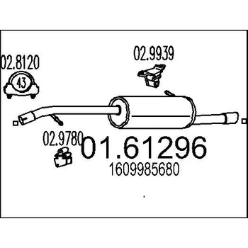 Tlumič výfuku Zadní tlumič výfuku MTS 01.61296