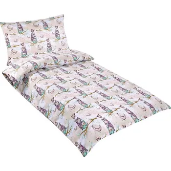 Povlečení Bellatex Dětské povlečení bavlna Agáta Béžová,Zelená,Fialová