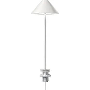 Lampička Louis Poulsen LED stolní lampa Keglen, bílá, s kolíkem, CCT - Délka přívodního kabelu s konektorem transformátoru: 230 cm LED 8,5 W celkem - Doprava zdarma