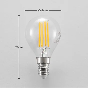 Lampička LED žárovka Arcchio E14 P45, 4 W, čirá, 2 700 K, stmívatelné