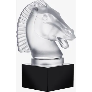 Skleněná figurka Hlava koně z českého křišťálu Preciosa