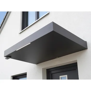 Stříška nad vchodové dveře Gutta BS Plus LED strip odtok L se SENZOREM vchodová stříška 160 - 199 x 90 cm volitelná RAL