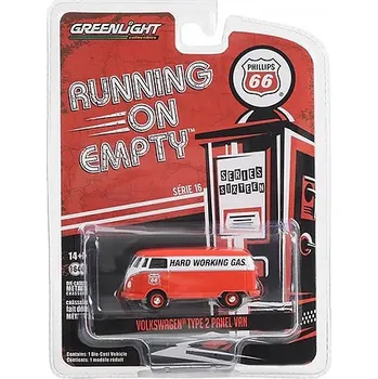autíčko Volkswagen Type 2 Panel Van Hard Working Gas 1:64 VW T2 Minibus Hard Working Gas Phillips 66 Service - kovový model 1/64