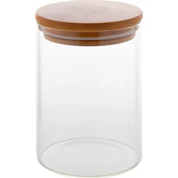 Dóza na potraviny Reklamní Momomi skleněná dóza, průhledná