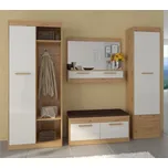 Předsíňová stěna GATTON 1, dub burgundský/bílý lesk, 5 let záruka + vyzvednutí ZDARMA