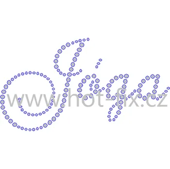C219 - nápis Jóga nažehlovací hot-fix kamínkový potisk na textil, rozměry cca 11,5x6,4cm barva: kameny barva 101 Crystal /stříbrná