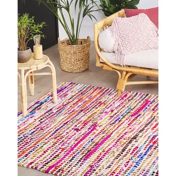 Koberec Koberec vícebarevný polyester 160 x 230 cm obdélníkový tvar krátký vlas ručně tkaný boho eklektický styl Beliani