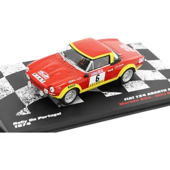 autíčko DeAgostini Fiat 124 Abarth Rallye Rally de Portugal 1974 1:43 - Rallye automobily časopis s modelem #52 Fiat 124 Abarth Alen / Kivimaki - kovový model auta