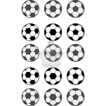 Jedlá dekorace na dort Caketools Jedlý papír "Fotbalové míče malé" A4