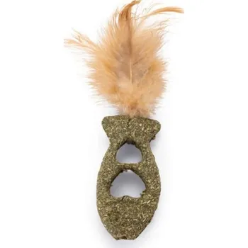 Hračka pro kočku Hračka pro kočky z šanty a peří, ryba, 12 cm