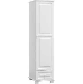 Šatní skříň Skříň šatní 1D BHAGIRA 1, masiv borovice, moření: bílé + vyzvednutí ZDARMA