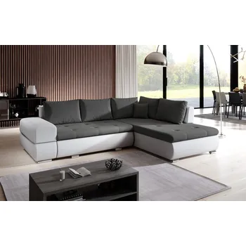 Sedací souprava Rohová rozkládací sedačka LYKIE, šedá/bílá +možnost VÝNOSU + vyzvednutí ZDARMA