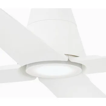 Lampička FARO BARCELONA Stropní ventilátor Typhoon L LED světlo IP44 bílá - Ø svítidlo 12 cm; baldachýn – Ø 13 cm, výška 6 cm; minimální montážní výška 2,30 m LED 19 W celkem - Doprava zdarma