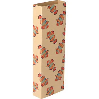 Jednorázové nádobí Reklamní CreaSleeve Kraft 164 papírový kraftový rukáv na zakázku, přírodní