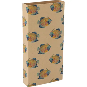Jednorázové nádobí Reklamní CreaSleeve Kraft 515 papírový kraftový rukáv na zakázku, přírodní