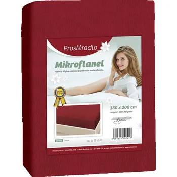 Prostěradlo Bellatex Prostěradlo Mikroflanel Bordová