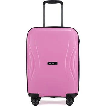 V&V TRAVEL Příruční kufr 55cm Flash Light Pink