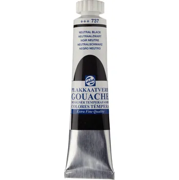 Speciální výtvarná barva TALENS Kvašová barva Gouache Extra Fine - 737 Neutral Black Objem: 20 ml