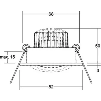Lampička BRUMBERG LED vestavné bodové svítidlo Tirrel-R, RC-stmívatelné, světle světle zlatá 1 x 6 W LED - Doprava zdarma