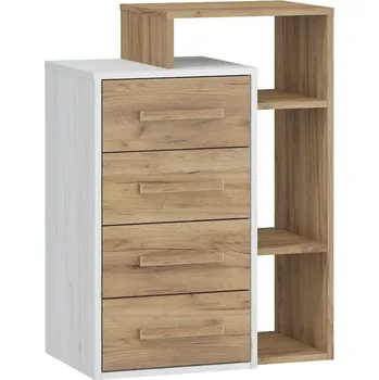Komoda Komoda DORINDA 4S pravá, craft bílý/craft zlatý, 5 let záruka + vyzvednutí ZDARMA