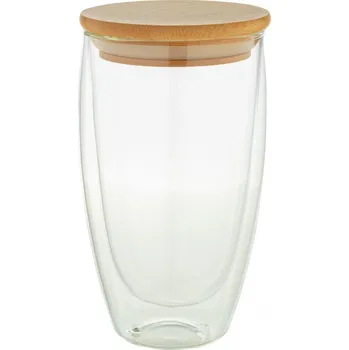 Termohrnek Reklamní Bondina L skleněný termohrnek, průhledná