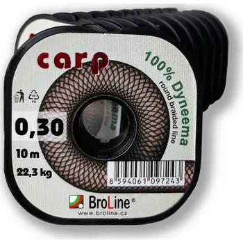 Broline Návazcová šňůrka CARP braid 4x hnědá 10 m - Průměr: 0,14mm